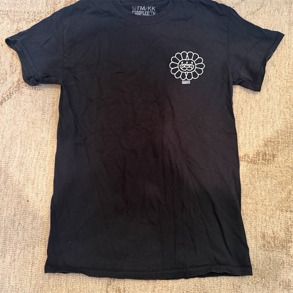 Takashi Murakami ComplexCon T-Shirt Mens Small Black Flower Graphic Tee